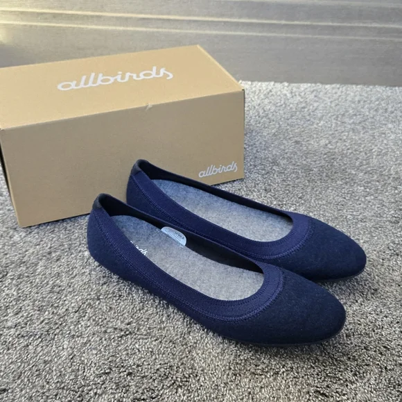 Allbirds Wool Tree Breezer Women's Ballet Flats NEW size 10.5 in Navy Blue - Picture 11 of 12